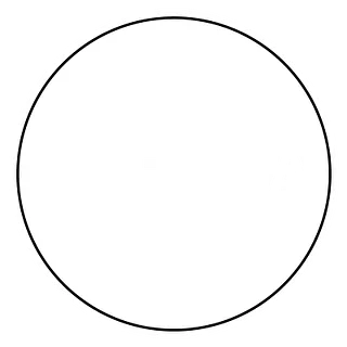 C&iacute;rculo vac&iacute;o con contorno negro sobre fondo blanco.